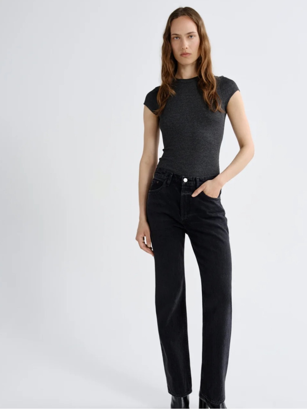 AMO Straight Leg Jeans in Black